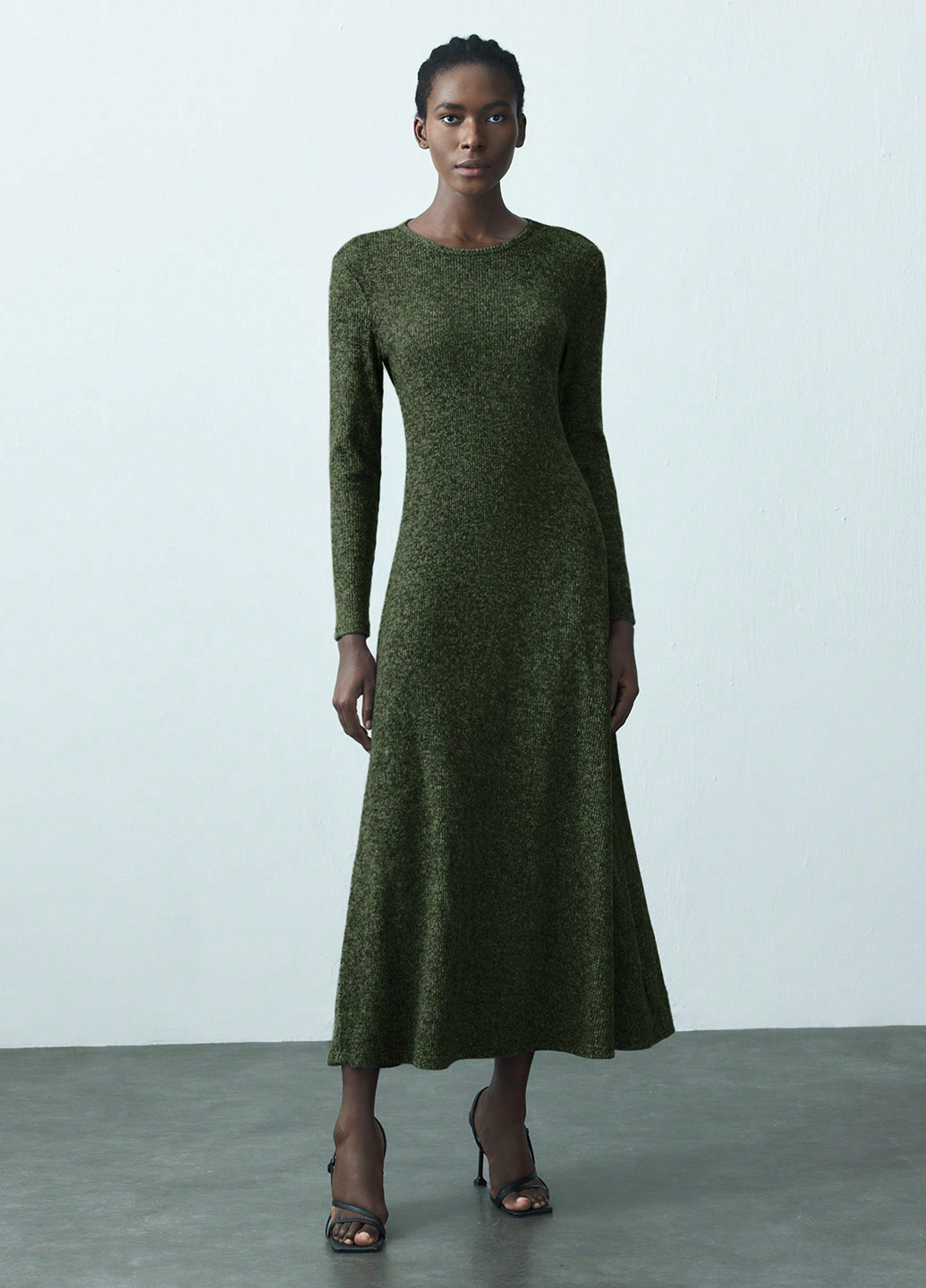 Темно-зелена кежуал сукня SHEIN меланжева