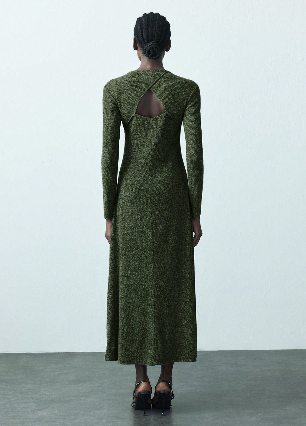 Темно-зелена кежуал сукня SHEIN меланжева