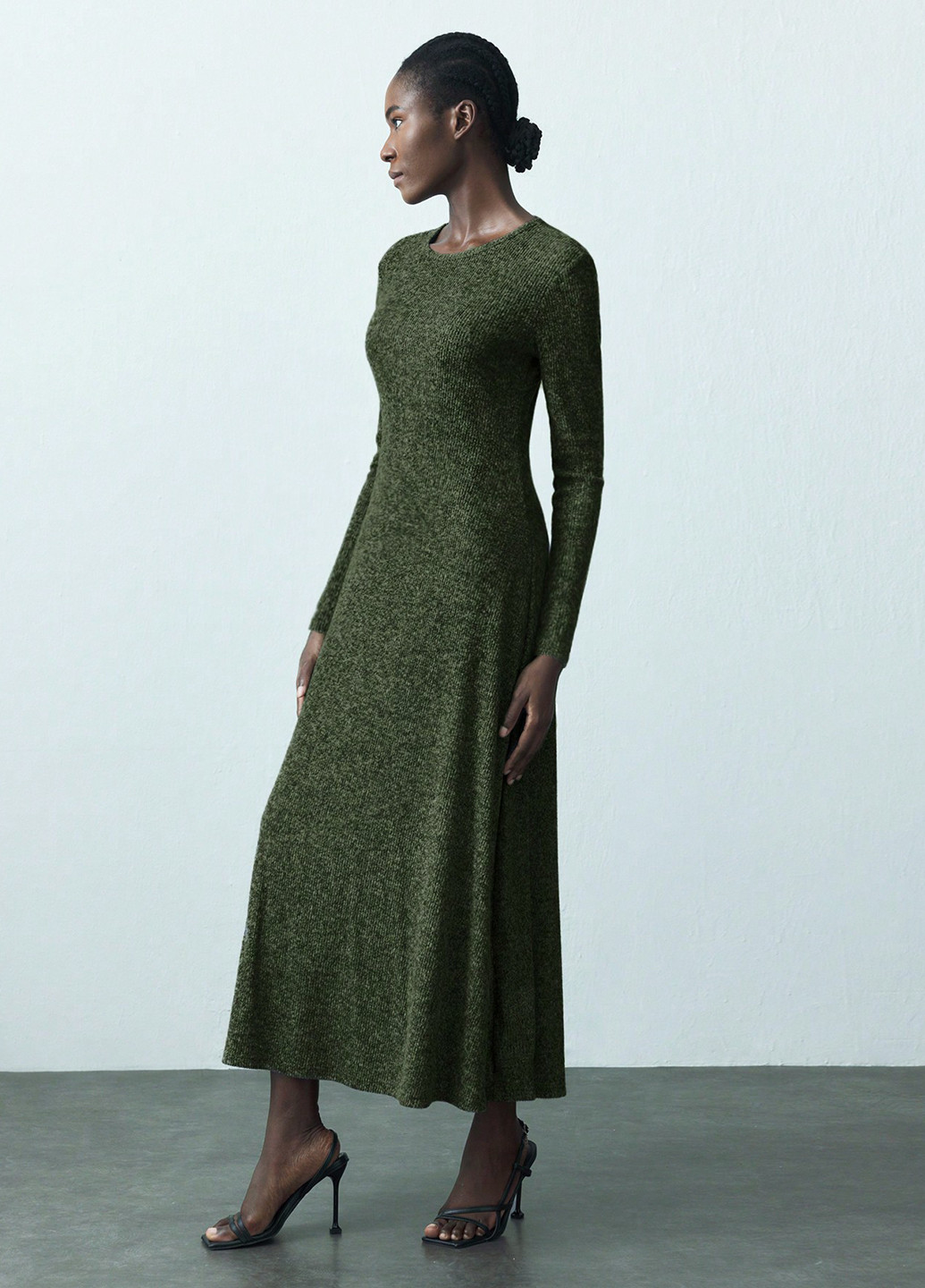 Темно-зелена кежуал сукня SHEIN меланжева