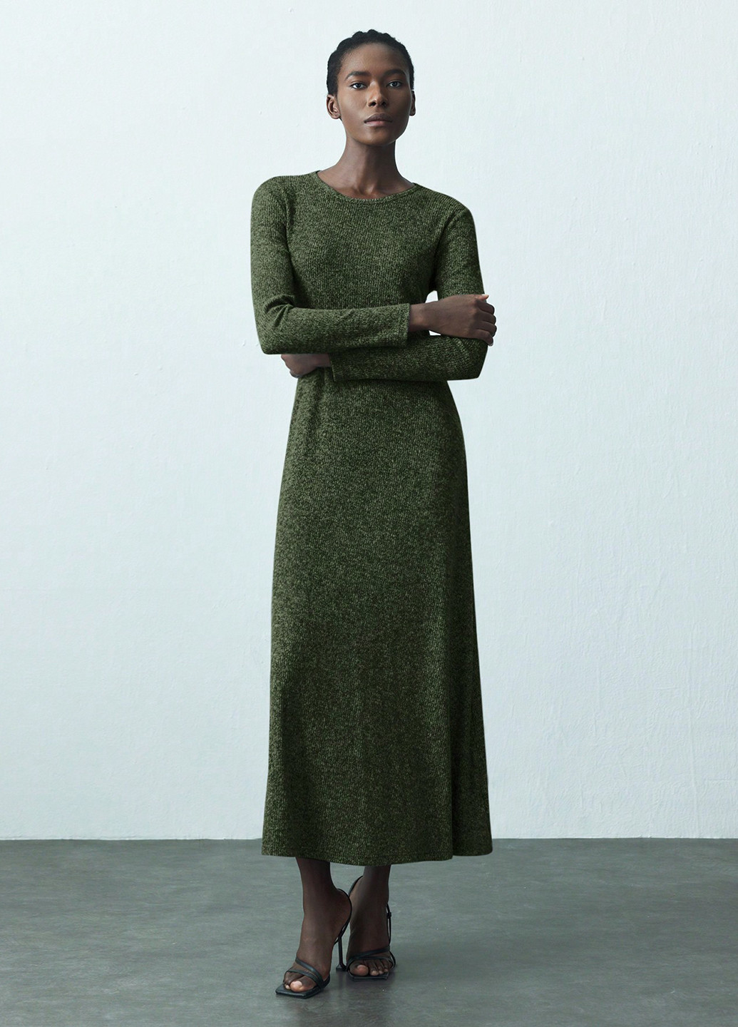 Темно-зелена кежуал сукня SHEIN меланжева