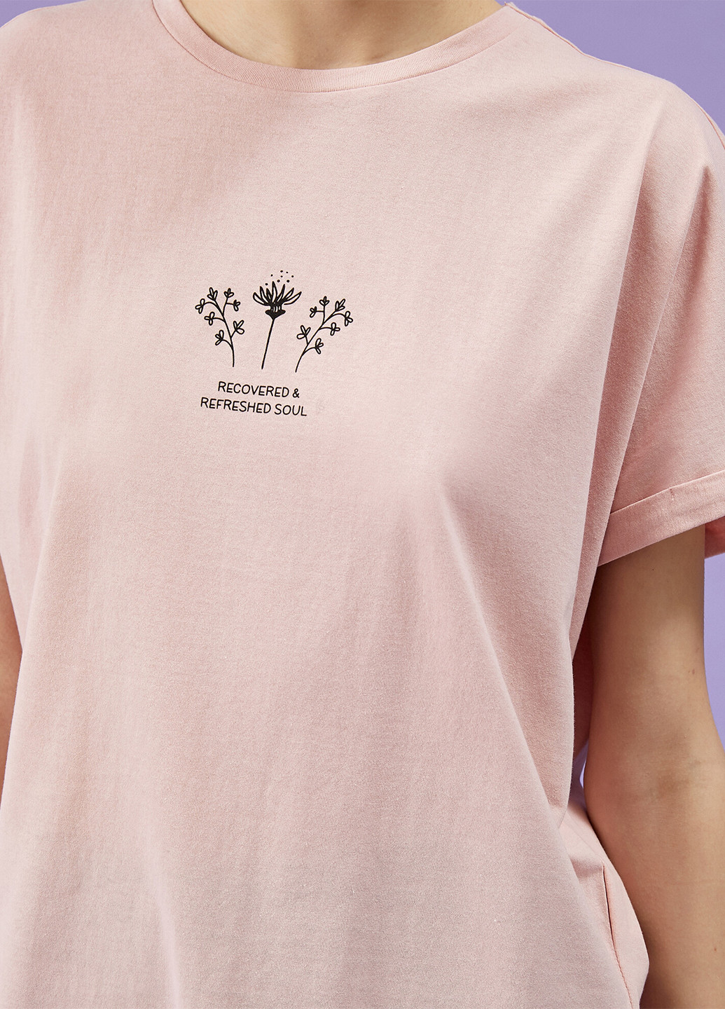 Рожево-лілова літня футболка KOTON