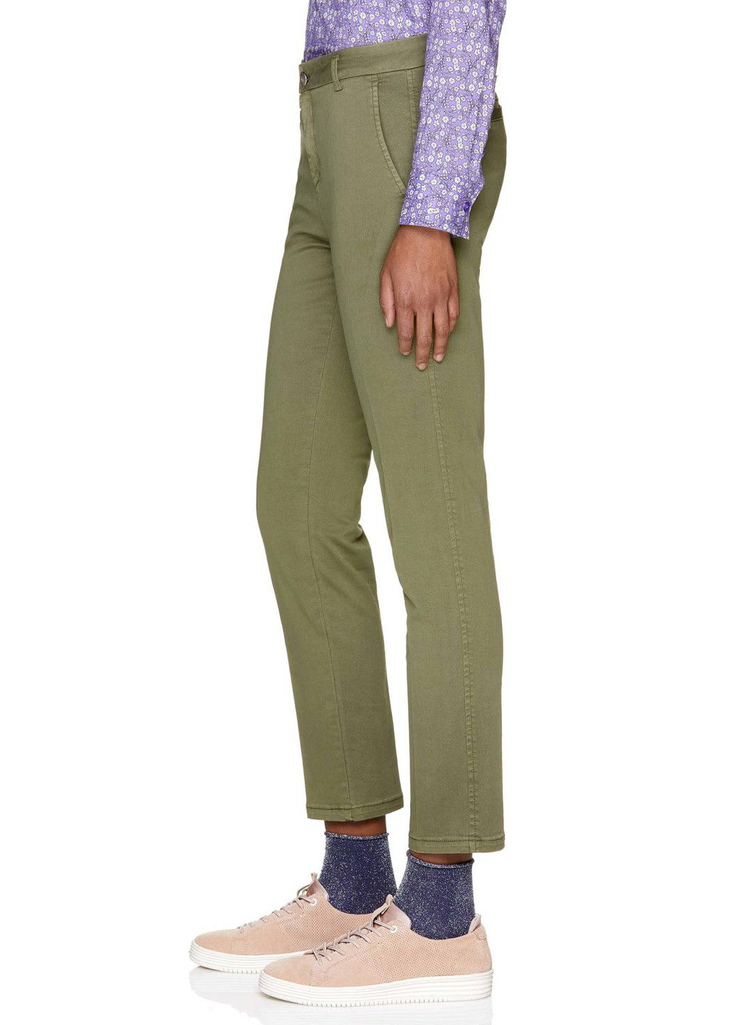 Хаки кэжуал демисезонные прямые брюки United Colors of Benetton