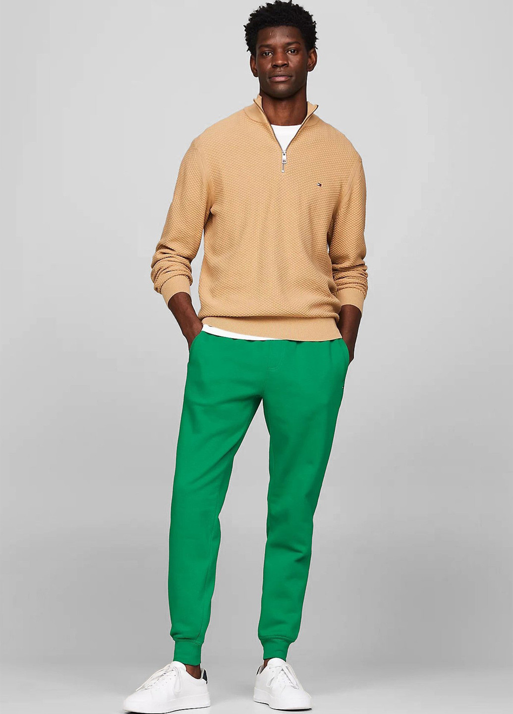 Зеленые кэжуал, спортивные демисезонные джоггеры брюки Tommy Hilfiger