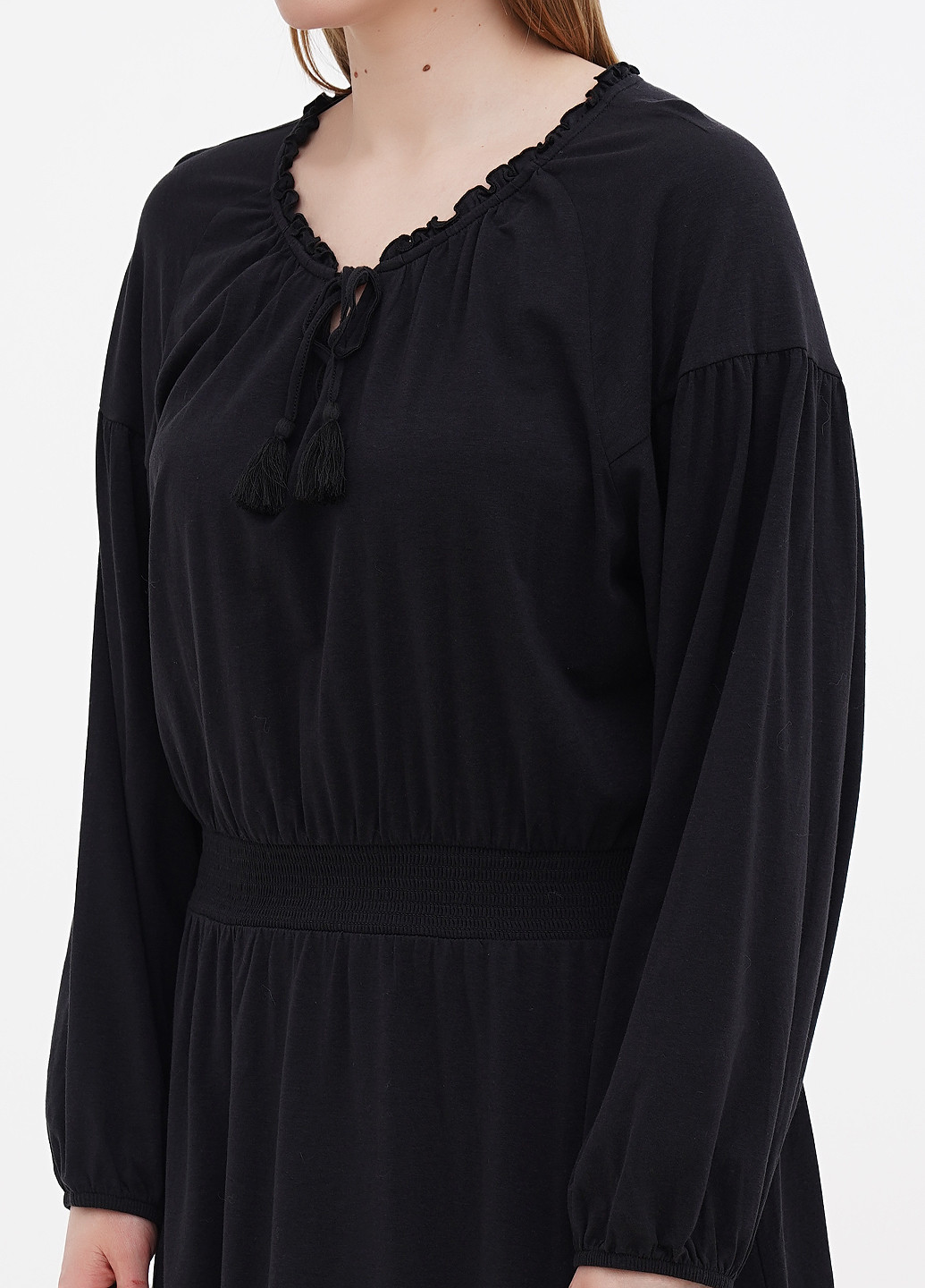 Черное кэжуал платье клеш Garnet Hill однотонное
