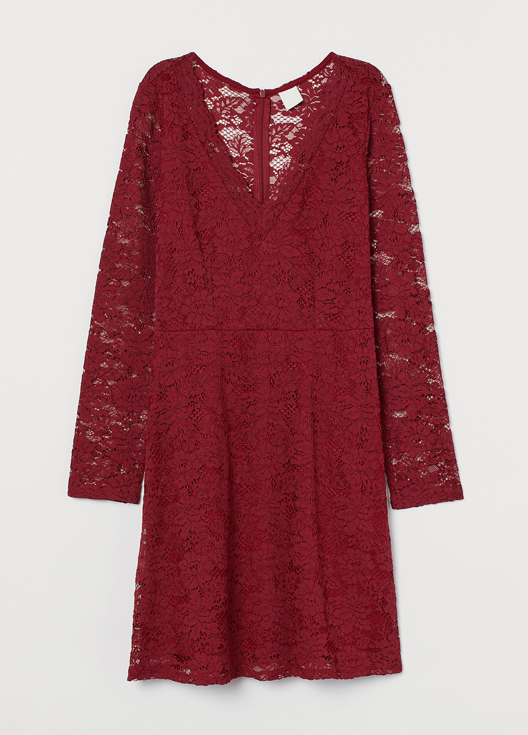 Темно-красное кэжуал платье клеш H&M однотонное