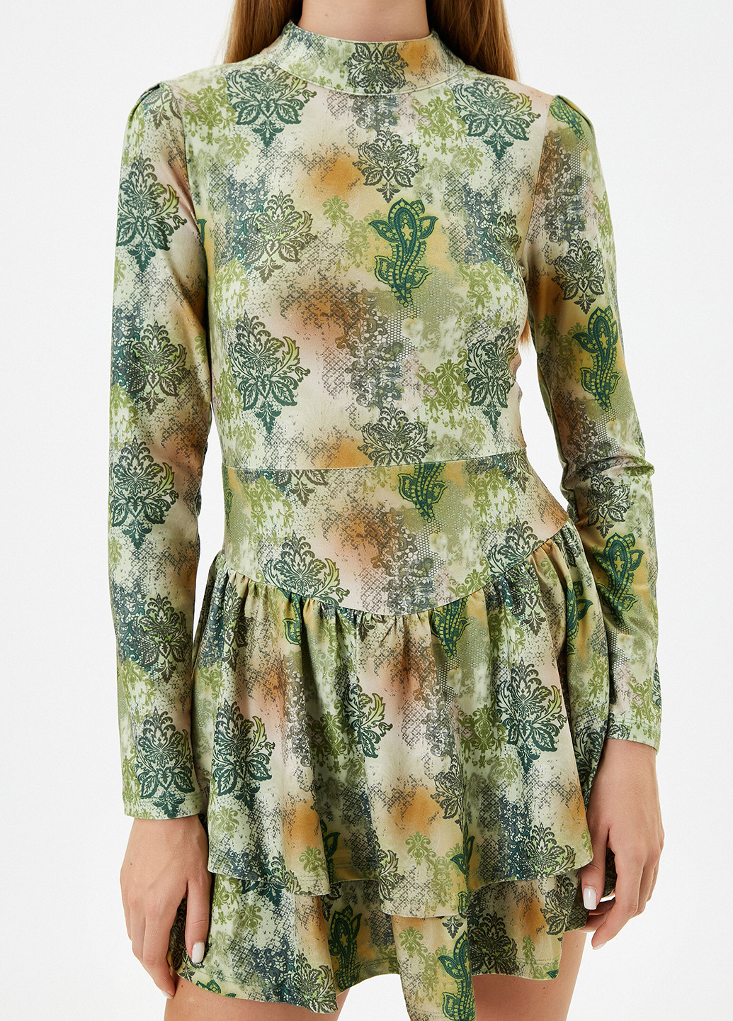 Зеленое кэжуал платье KOTON с рисунком