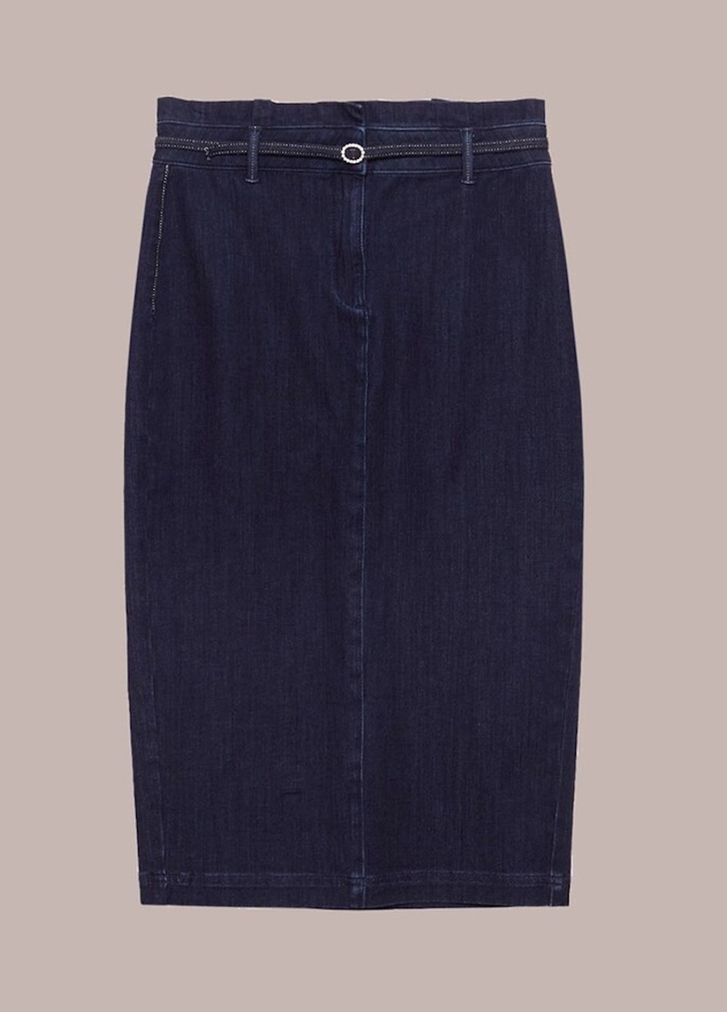 Темно-синяя джинсовая однотонная юбка Oltre карандаш