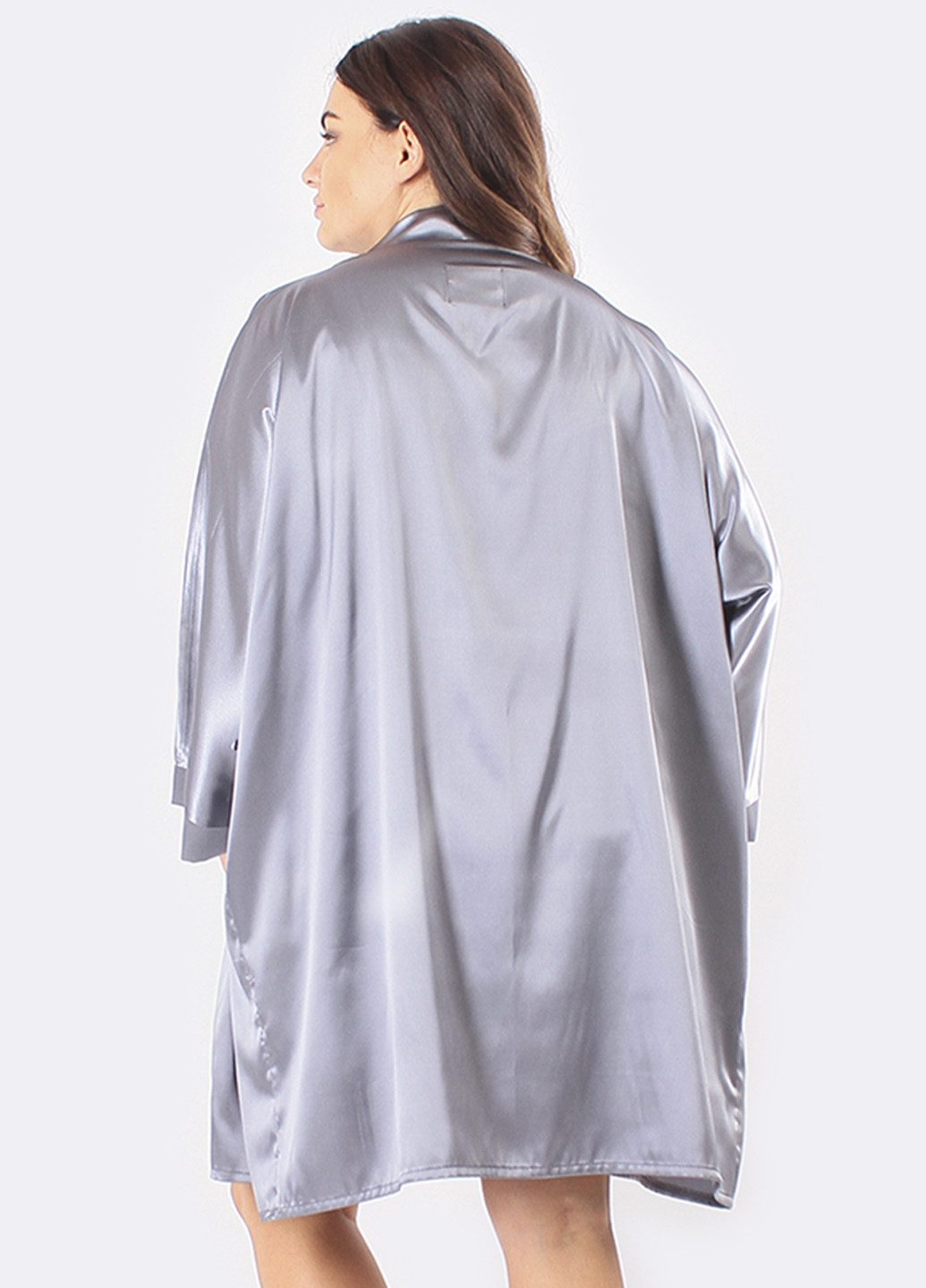 Сірий демісезонний комплект (халат, майка, шорти) Ghazel