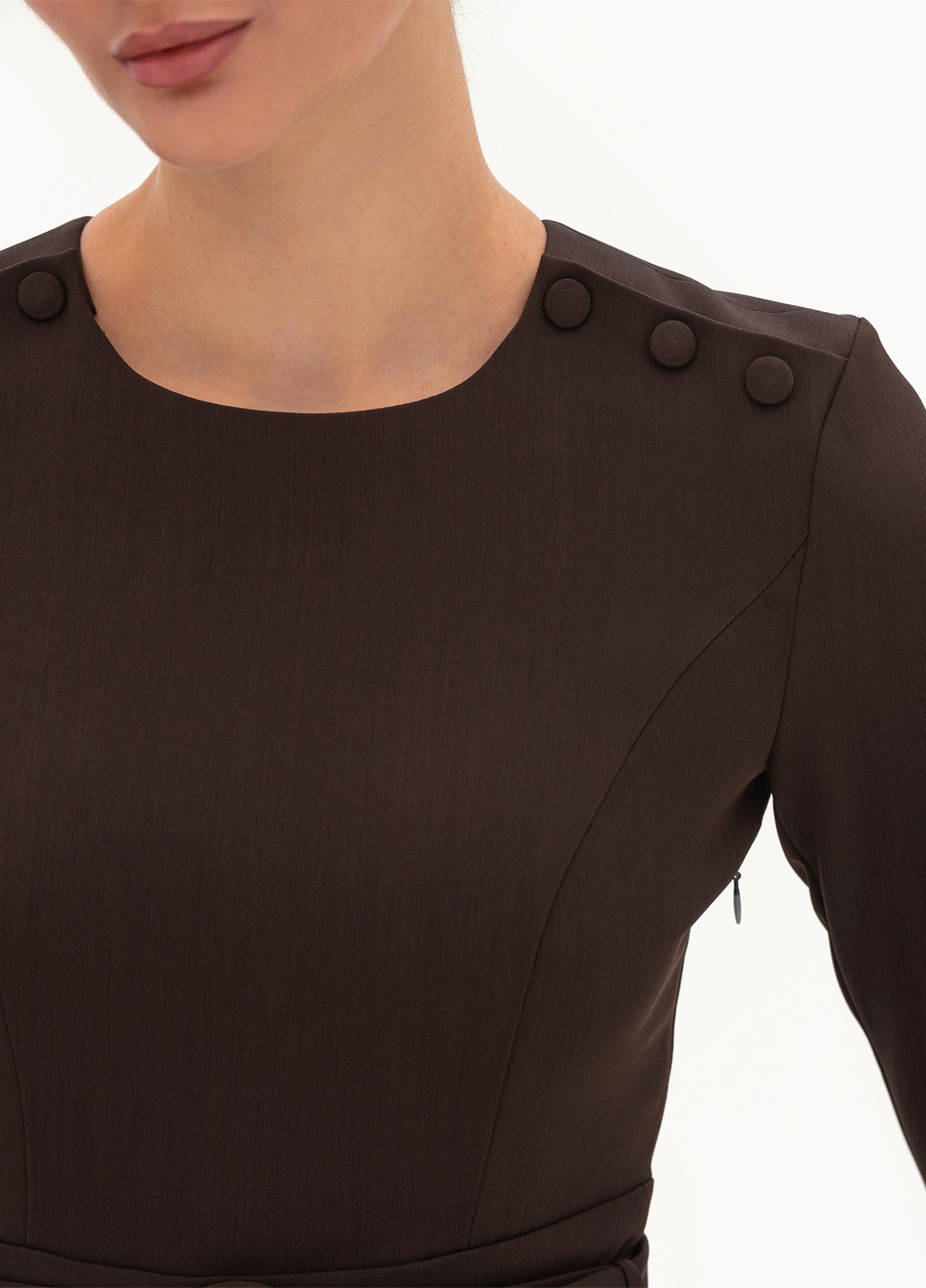 Темно-коричнева ділова сукня футляр BGL однотонна