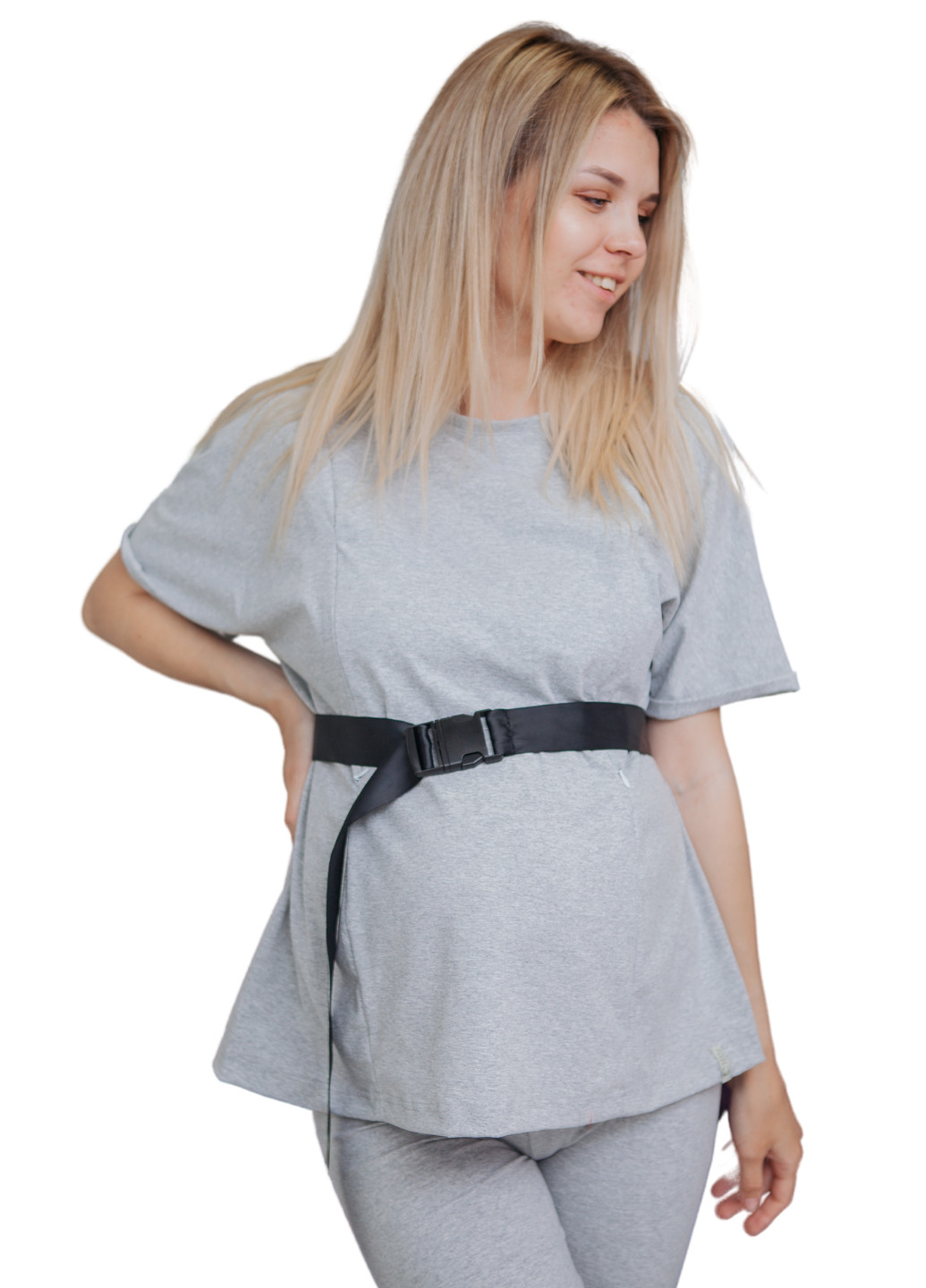 Футболка для беременных оверсайз з сектором для кормления HN - (230455327)