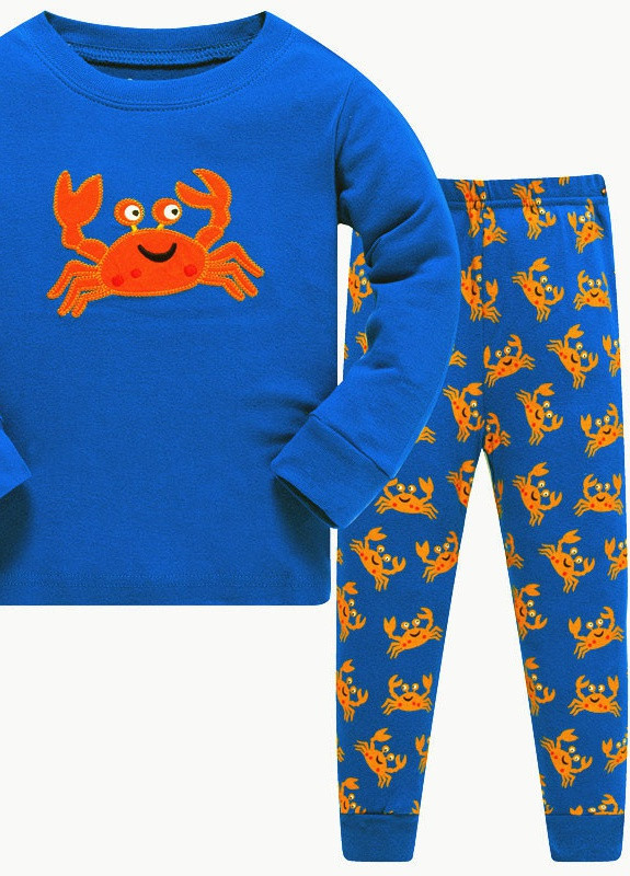 Синяя всесезон пижама детская crab Baobaby 56847
