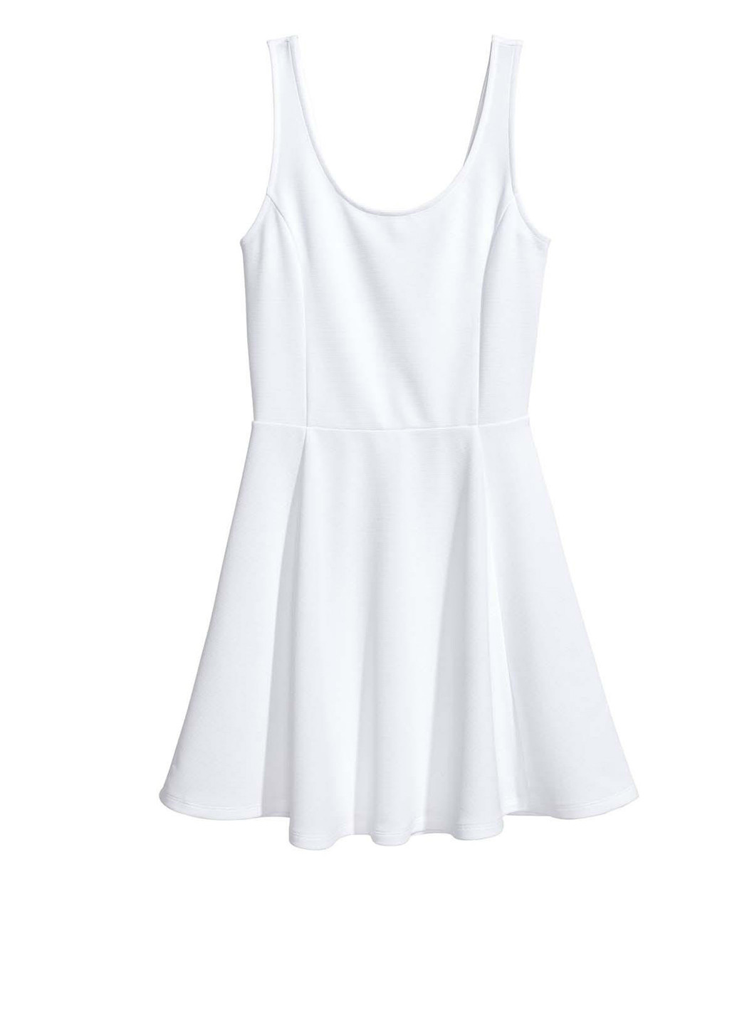 Білий кежуал сукня з спідницею-сонце H&M однотонна