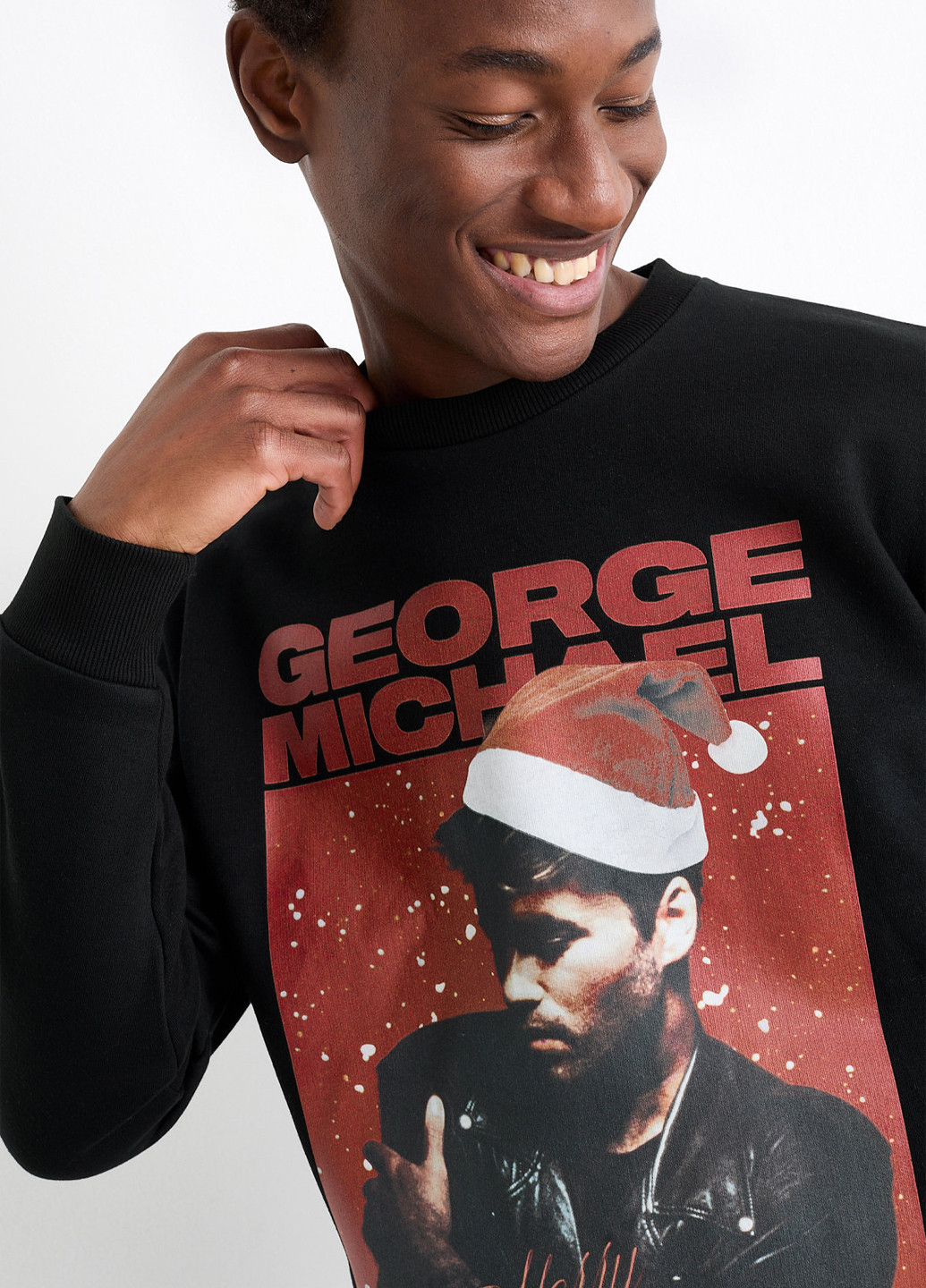 Черный свитшот C&A новогодний без декора (353087010)