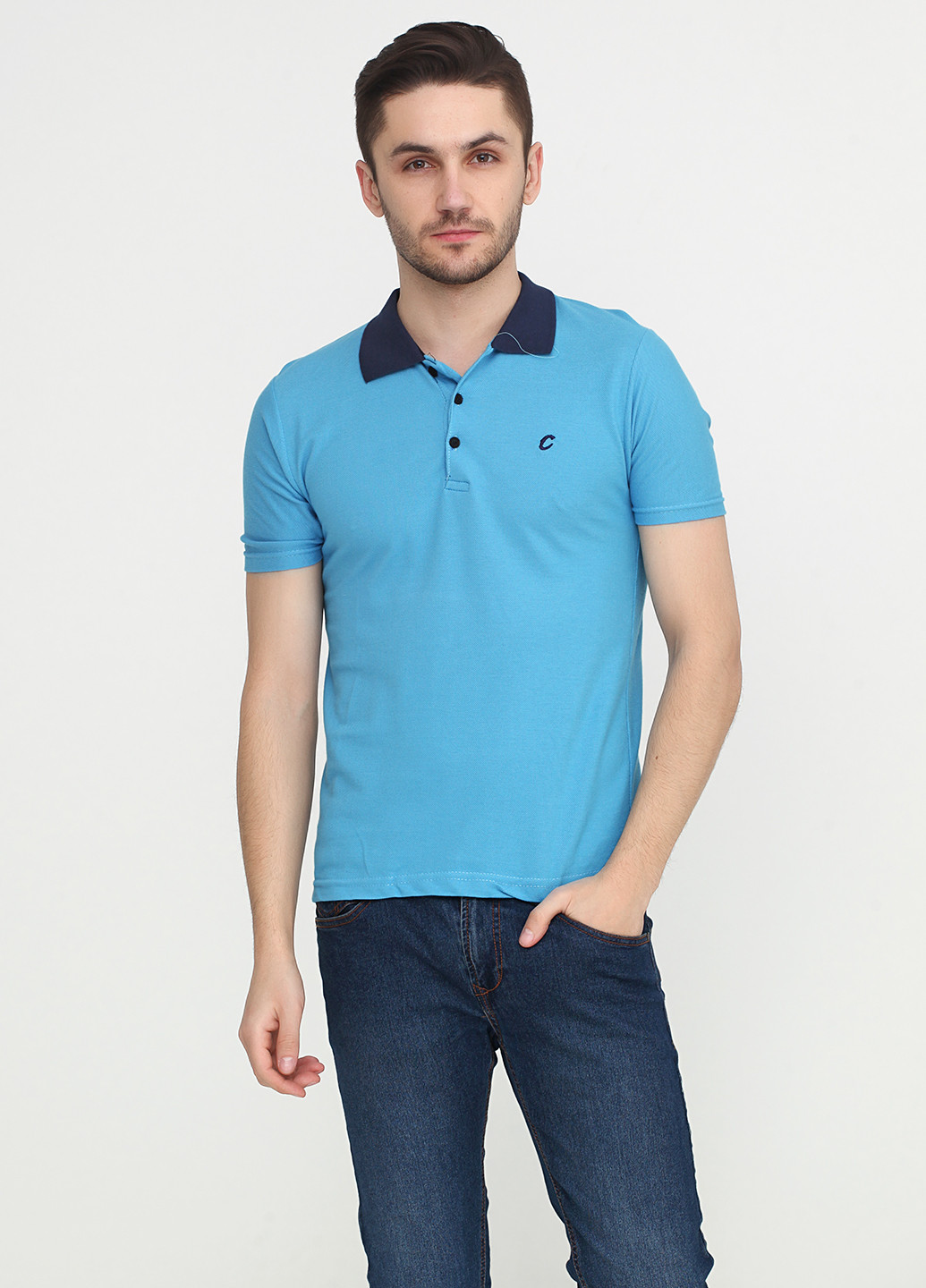 Голубой футболка-поло для мужчин Chiarotex с логотипом
