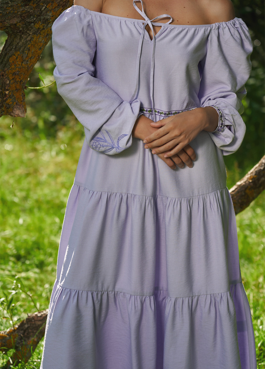 Лілова кежуал сукня кльош WKMF однотонна