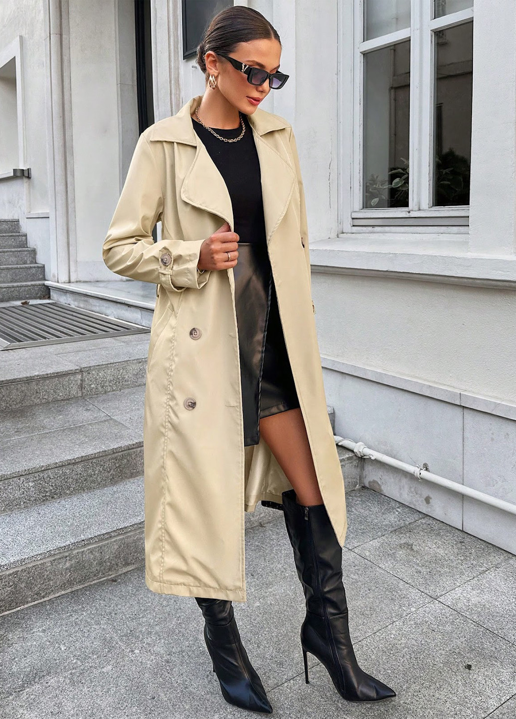 Плащ SHEIN на гудзиках демісезон (330611113)