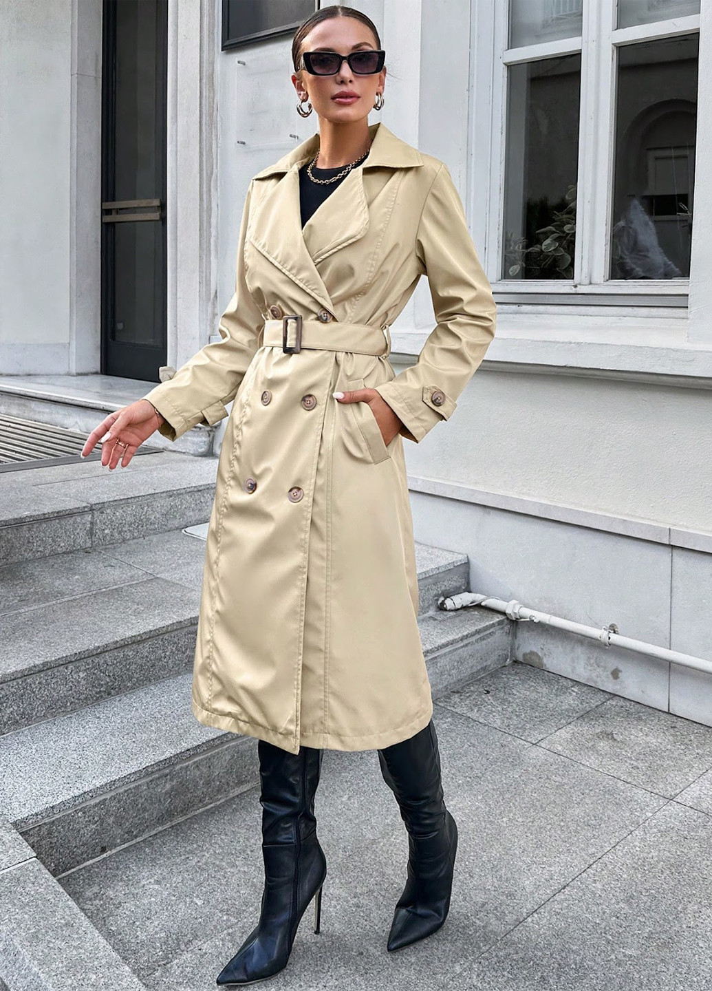 Плащ SHEIN на гудзиках демісезон (330611113)