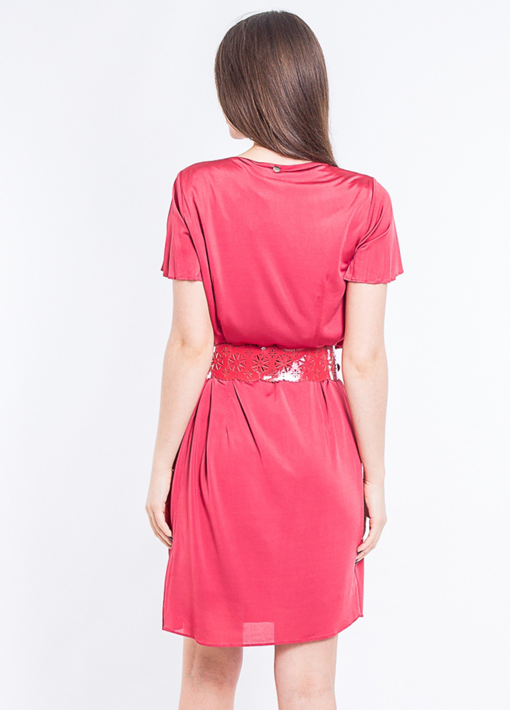 Светло-красное кэжуал платье на запах Liu Jo однотонное