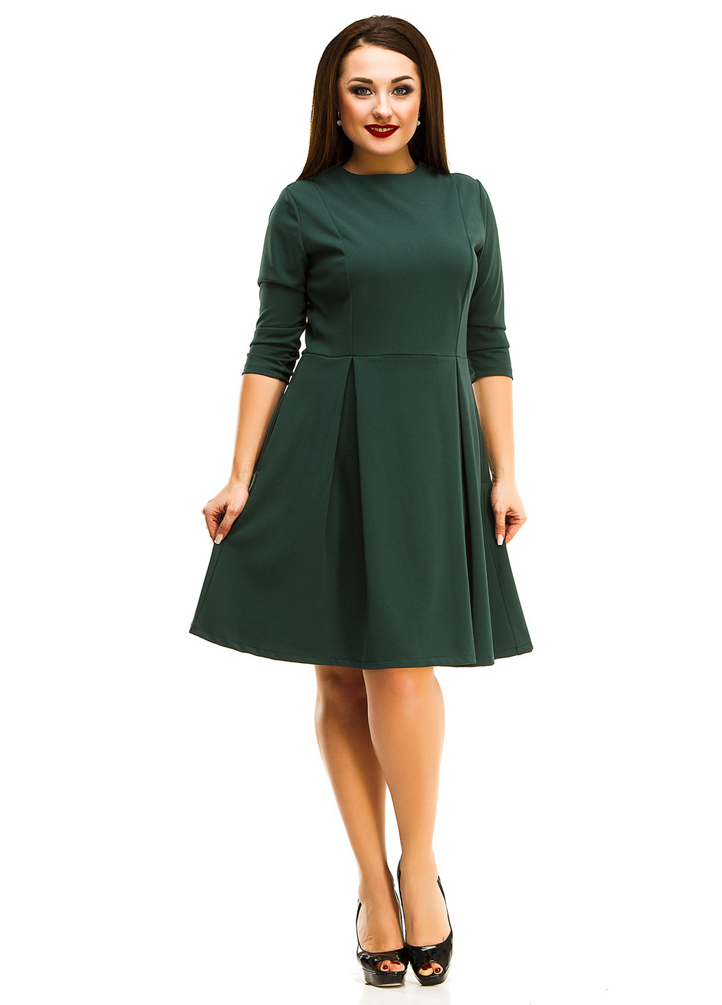Темно-зелена ділова платье Lady Style однотонна