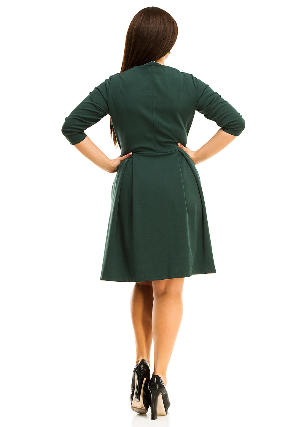 Темно-зелена ділова платье Lady Style однотонна