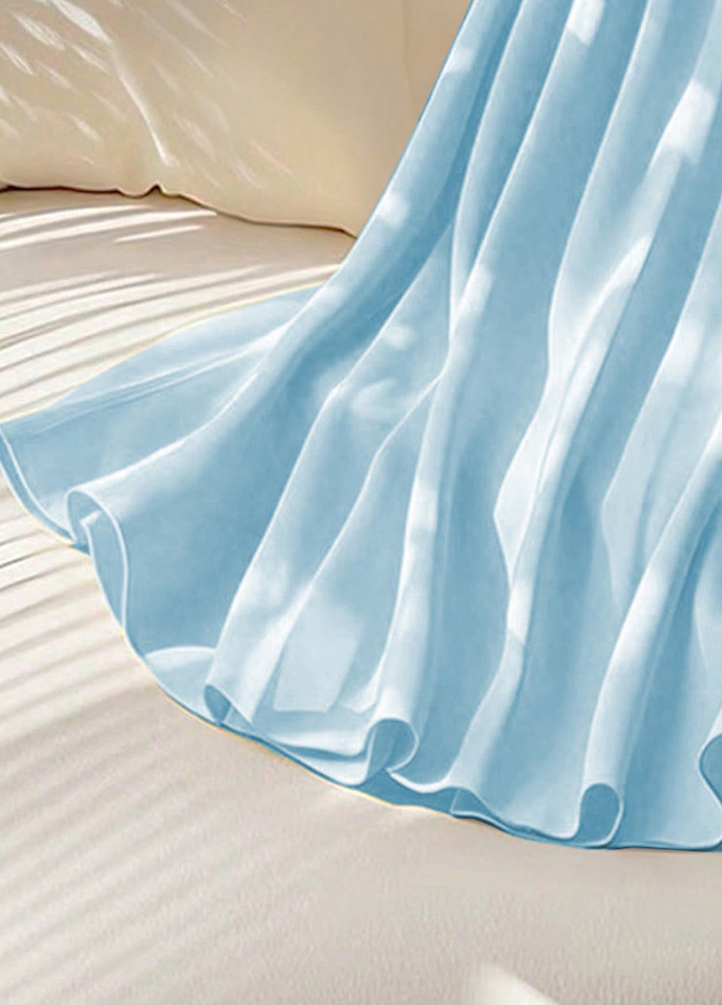 Голубая кэжуал однотонная юбка SHEIN клешированная