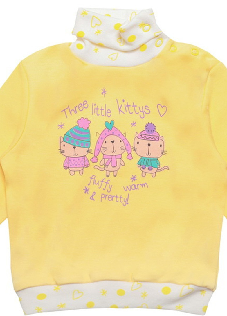 Желтый демисезонный детский свитер для девочки sv-19-28 *горошки* Габби