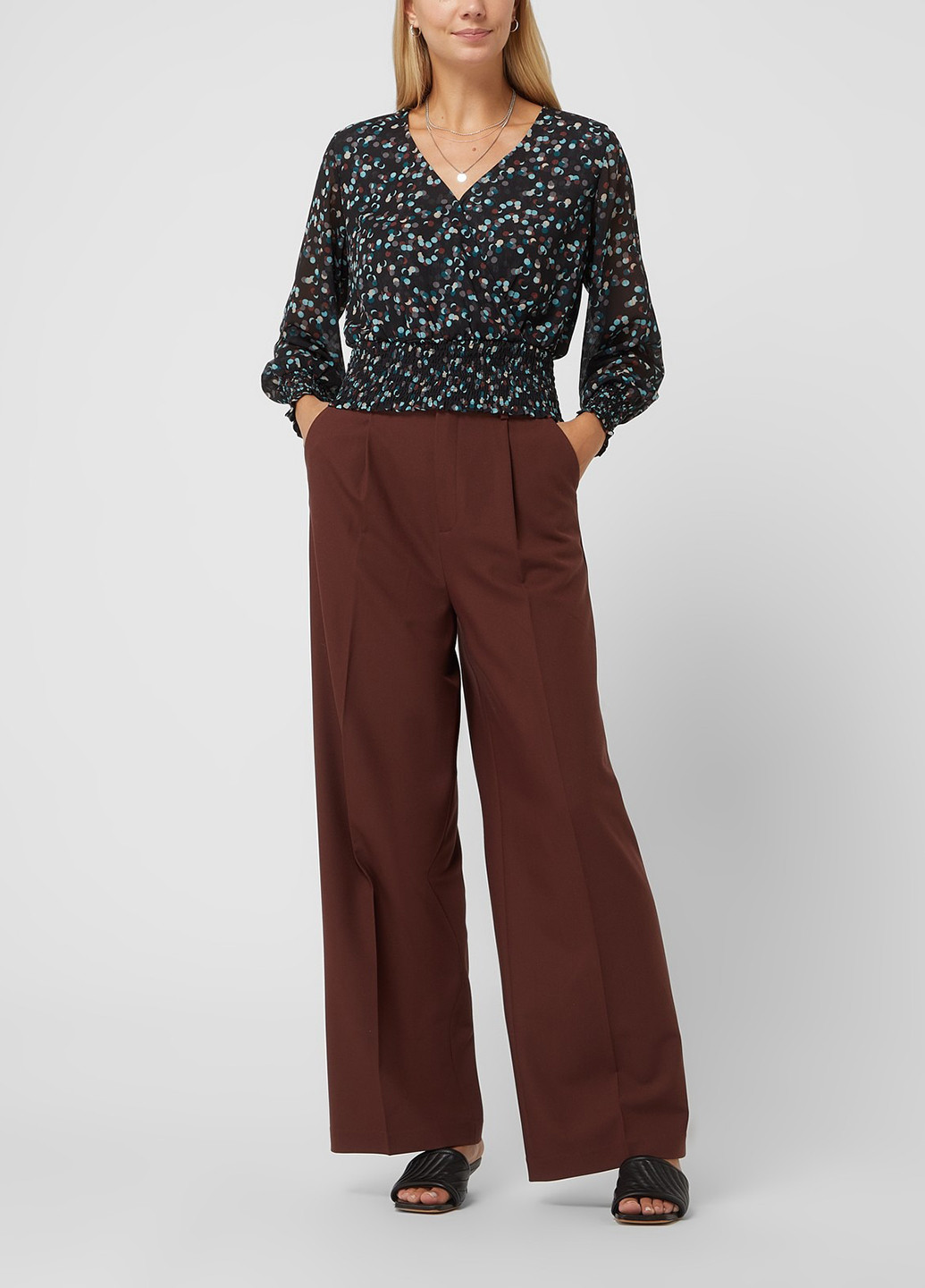 Чорна блуза на запах Tom Tailor