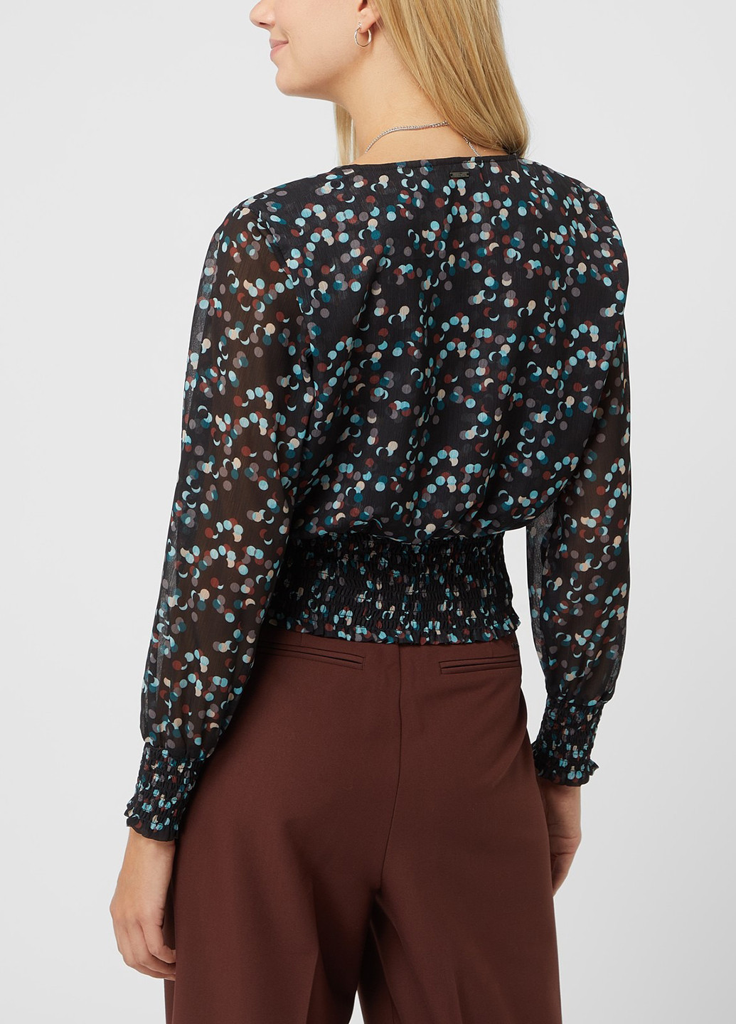 Чорна блуза на запах Tom Tailor