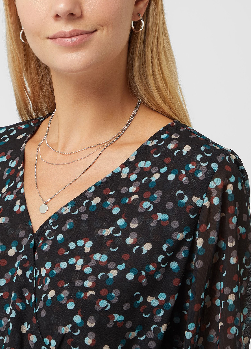 Чорна блуза на запах Tom Tailor