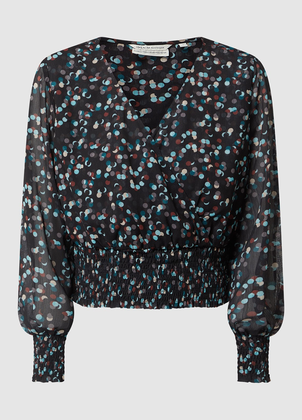 Чорна блуза на запах Tom Tailor