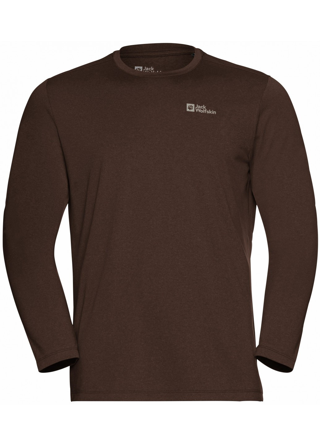 Коричневый демисезонный спортивный, кэжуал лонгслив Jack Wolfskin с логотипом