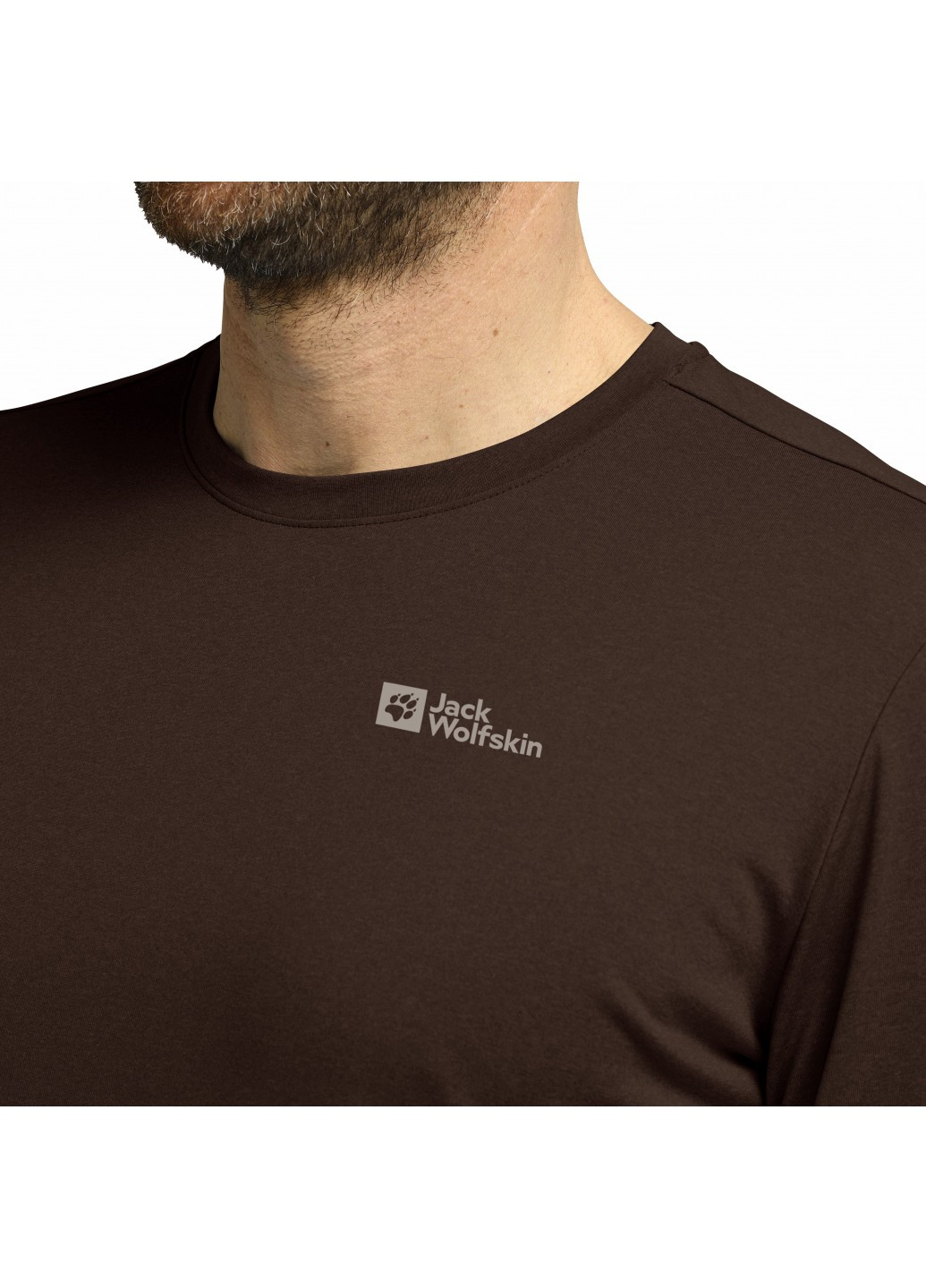 Коричневый демисезонный спортивный, кэжуал лонгслив Jack Wolfskin с логотипом