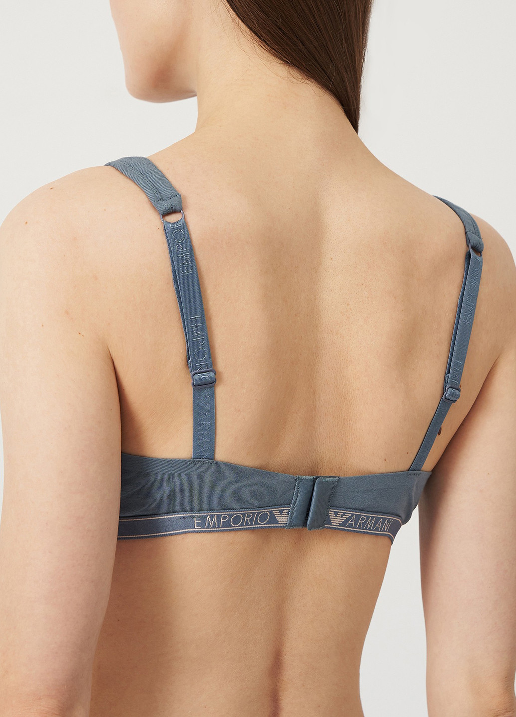 Серо-синий бралетт бюстгальтер Emporio Armani без косточек хлопок