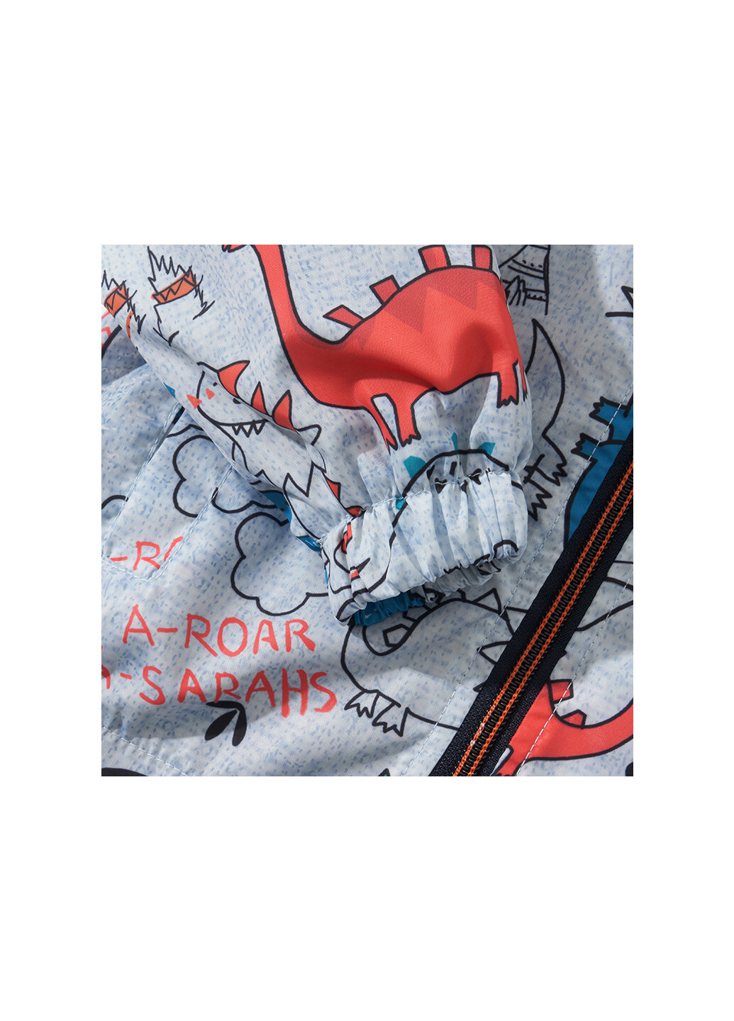 Серая демисезонная куртка для мальчика с принтом динозавров roar sarahs Berni kids 55810
