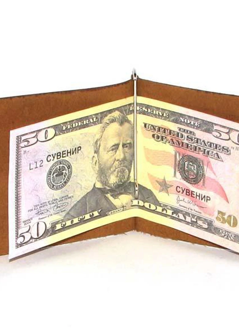 Зажим для денег DNK Зажим пружина-H col.N светло-коричневый DNK Leather (253933007)