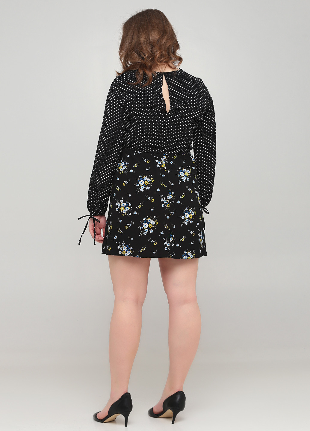 Чорна кежуал сукня кльош Miss Selfridge з квітковим принтом