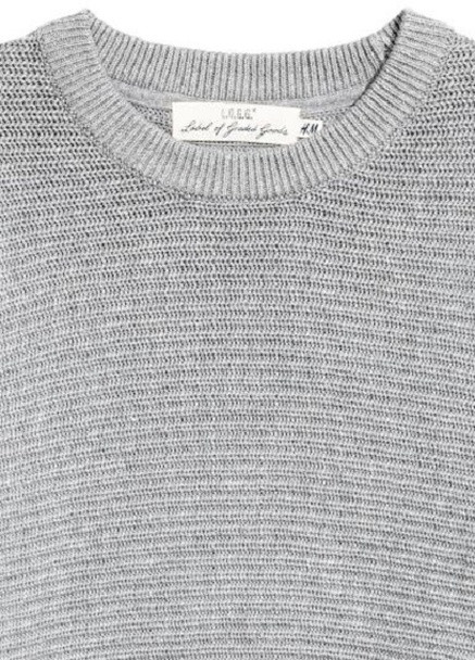 Серый демисезонный джемпер рельефной вязки серый меланж H&M