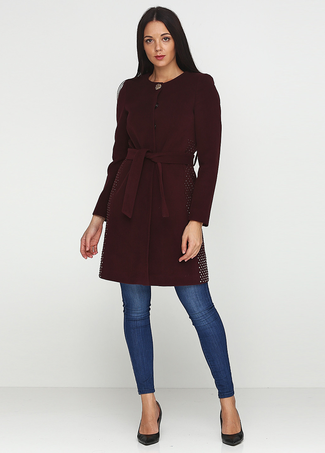 Сливове демісезонне Пальто Sassofono