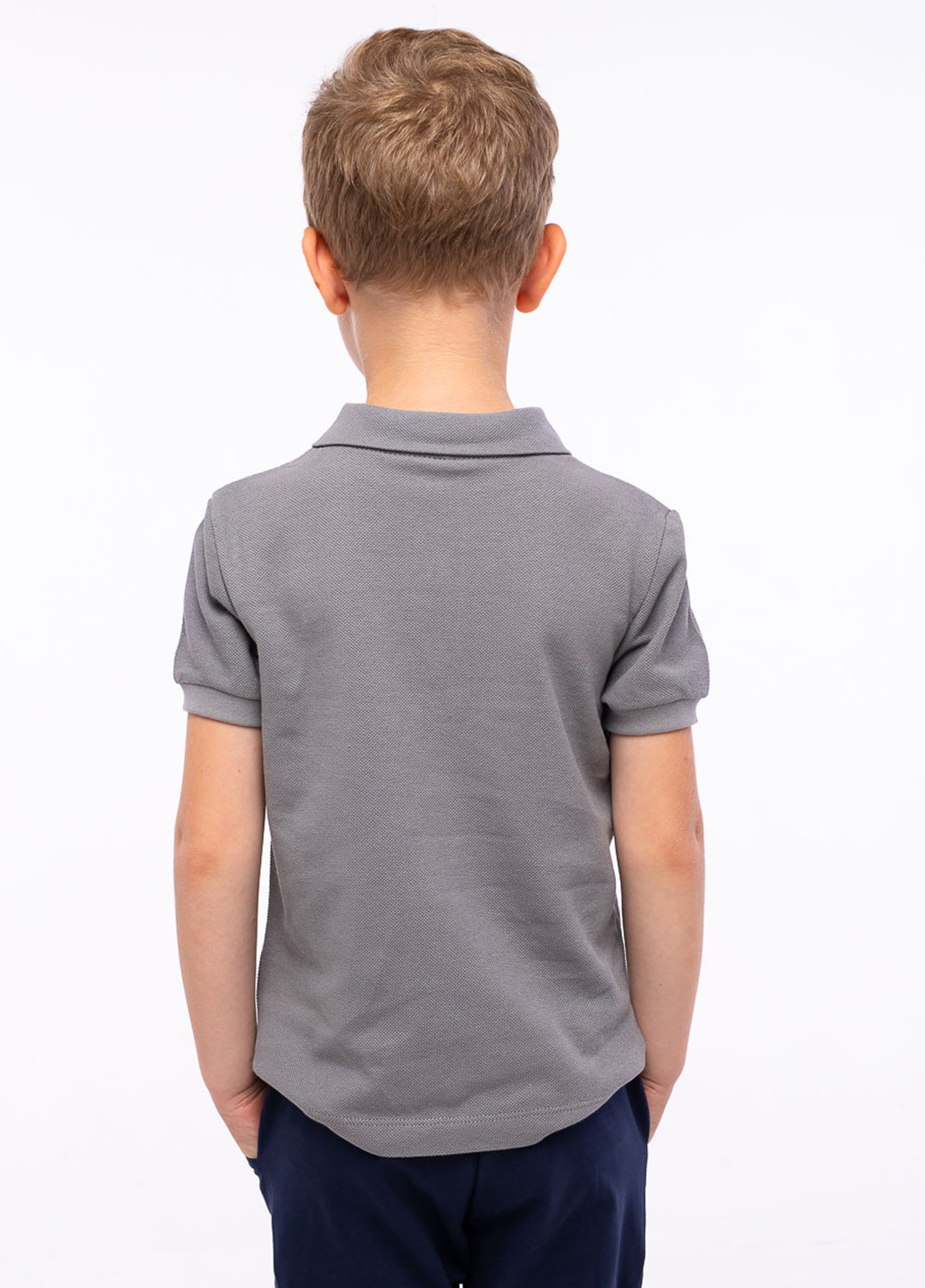 Серая детская футболка-поло для мальчика Vidoli однотонная