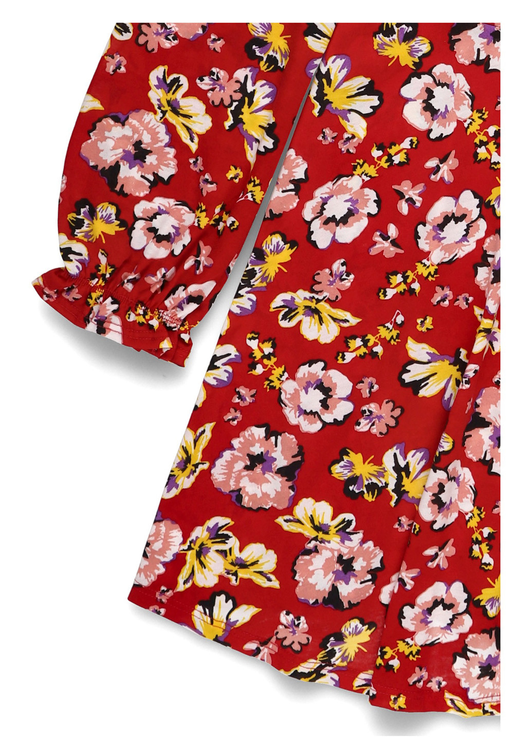 Красное кэжуал платье клеш MINT&BERRY с цветочным принтом