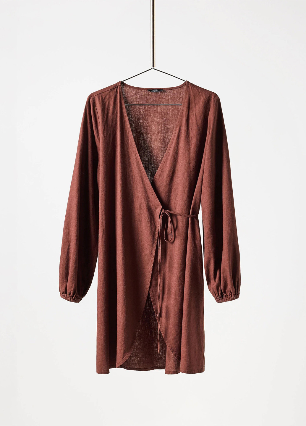 Коричневое кэжуал платье на запах Parfois однотонное