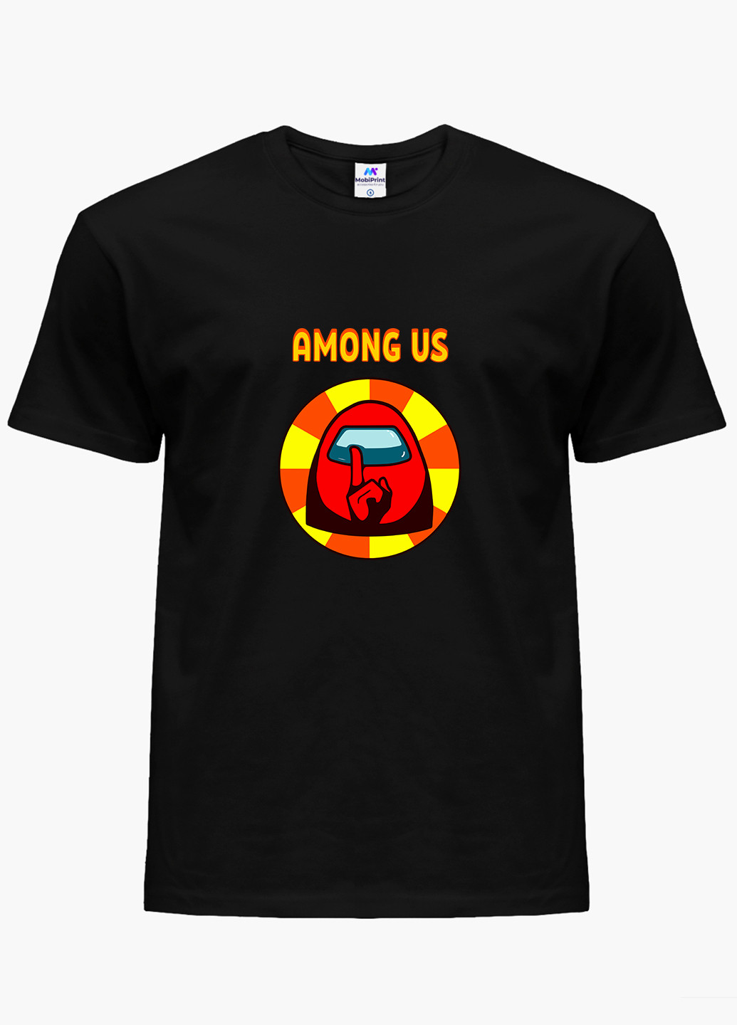 Черная демисезонная футболка детская амонг ас красный (among us red)(9224-2412) MobiPrint