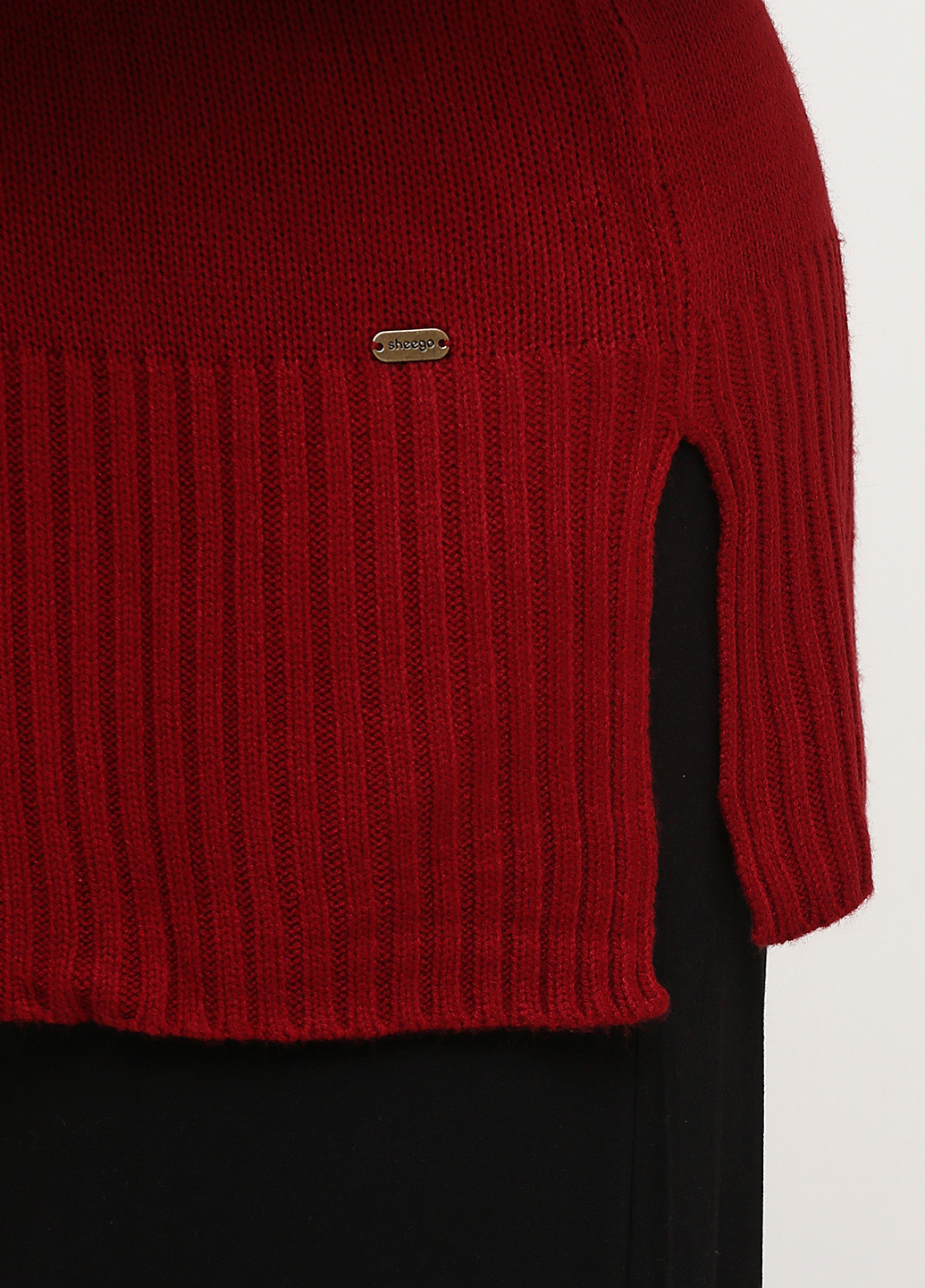 Бордовий зимовий светр Sheego
