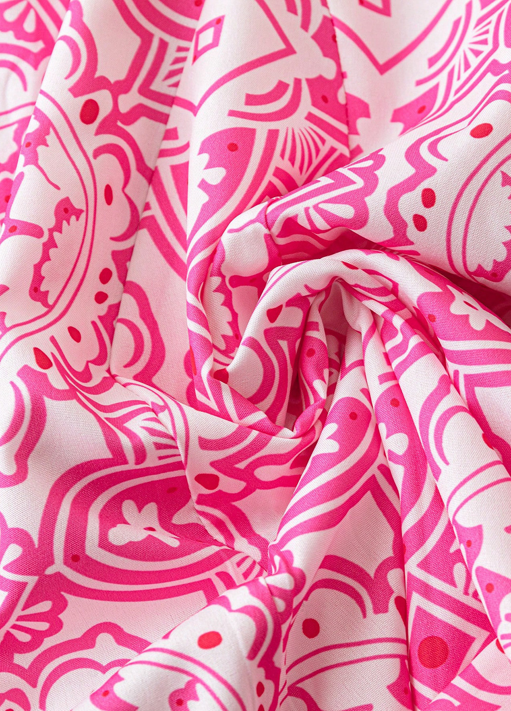 Розовое кэжуал платье рубашка SHEIN с орнаментом