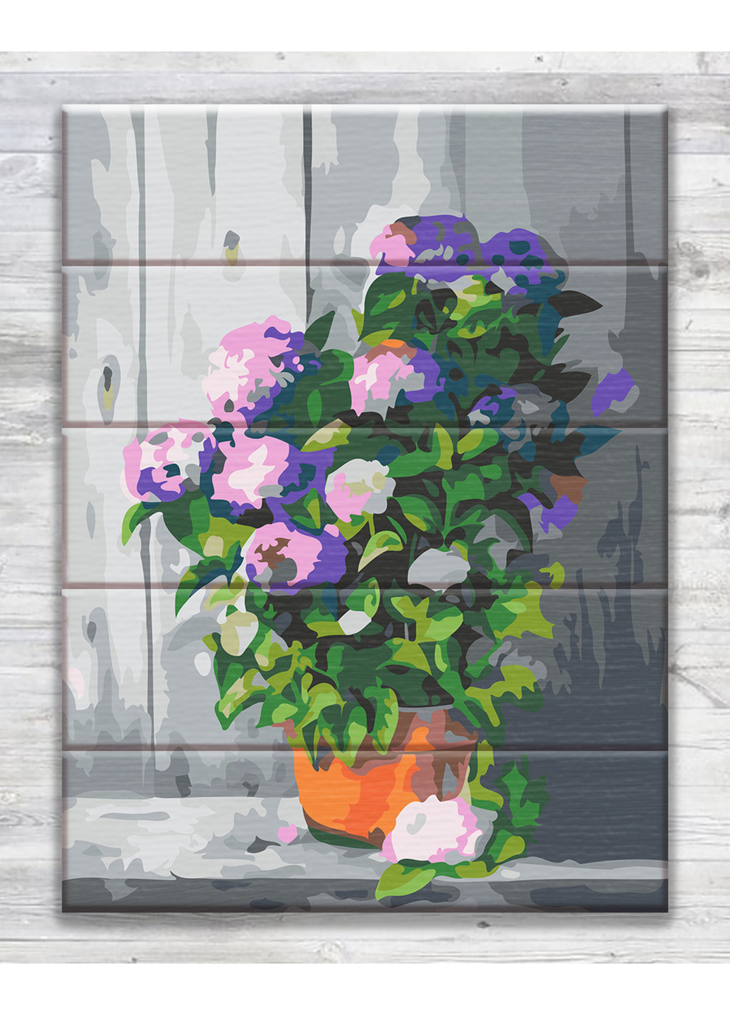 Картина за номерами на дереві "Квіти у глечику" 30х40 см ArtStory (252133389)