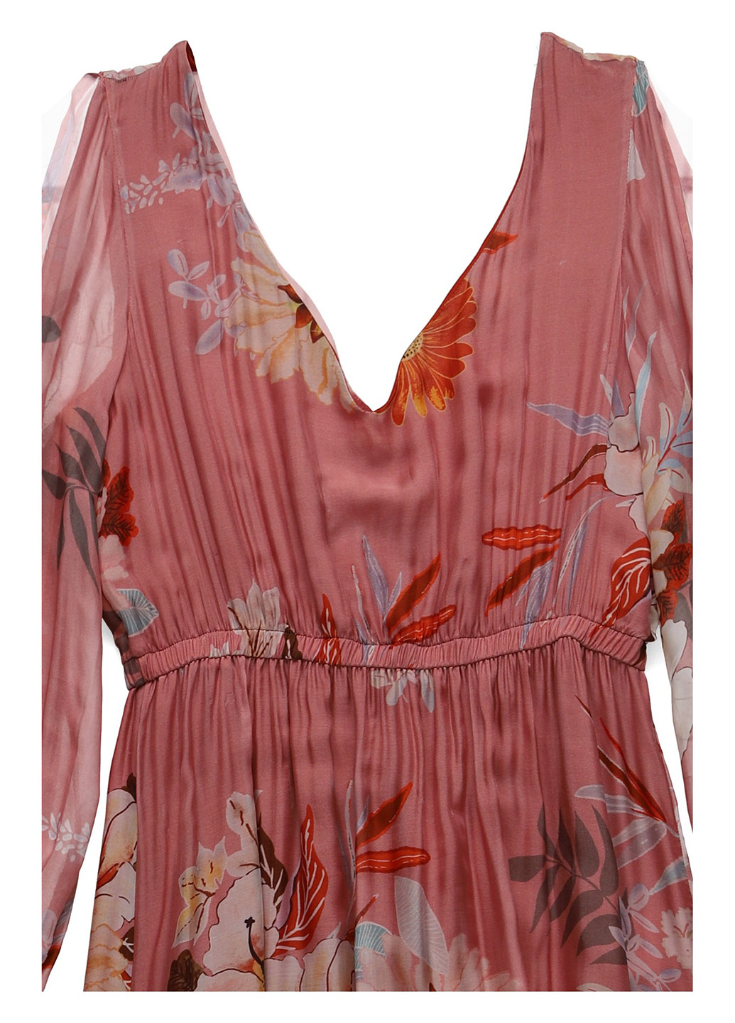 Розово-коричневое кэжуал платье клеш Nazarenogabrielli с цветочным принтом