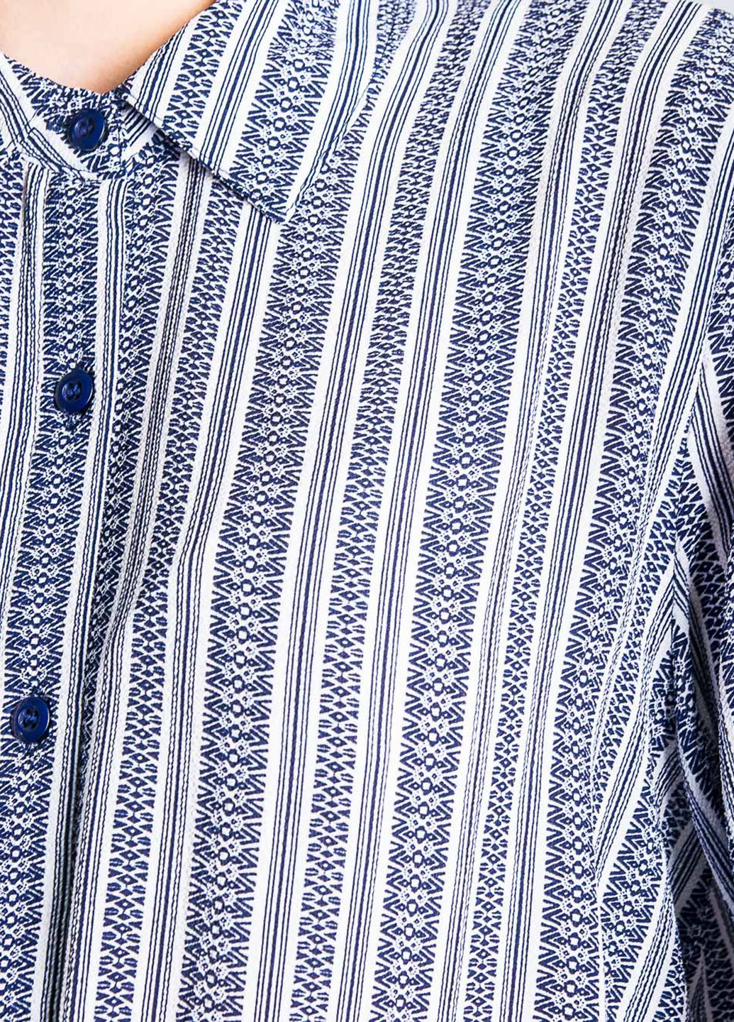 Темно-синее кэжуал платье рубашка Unique 21 с орнаментом