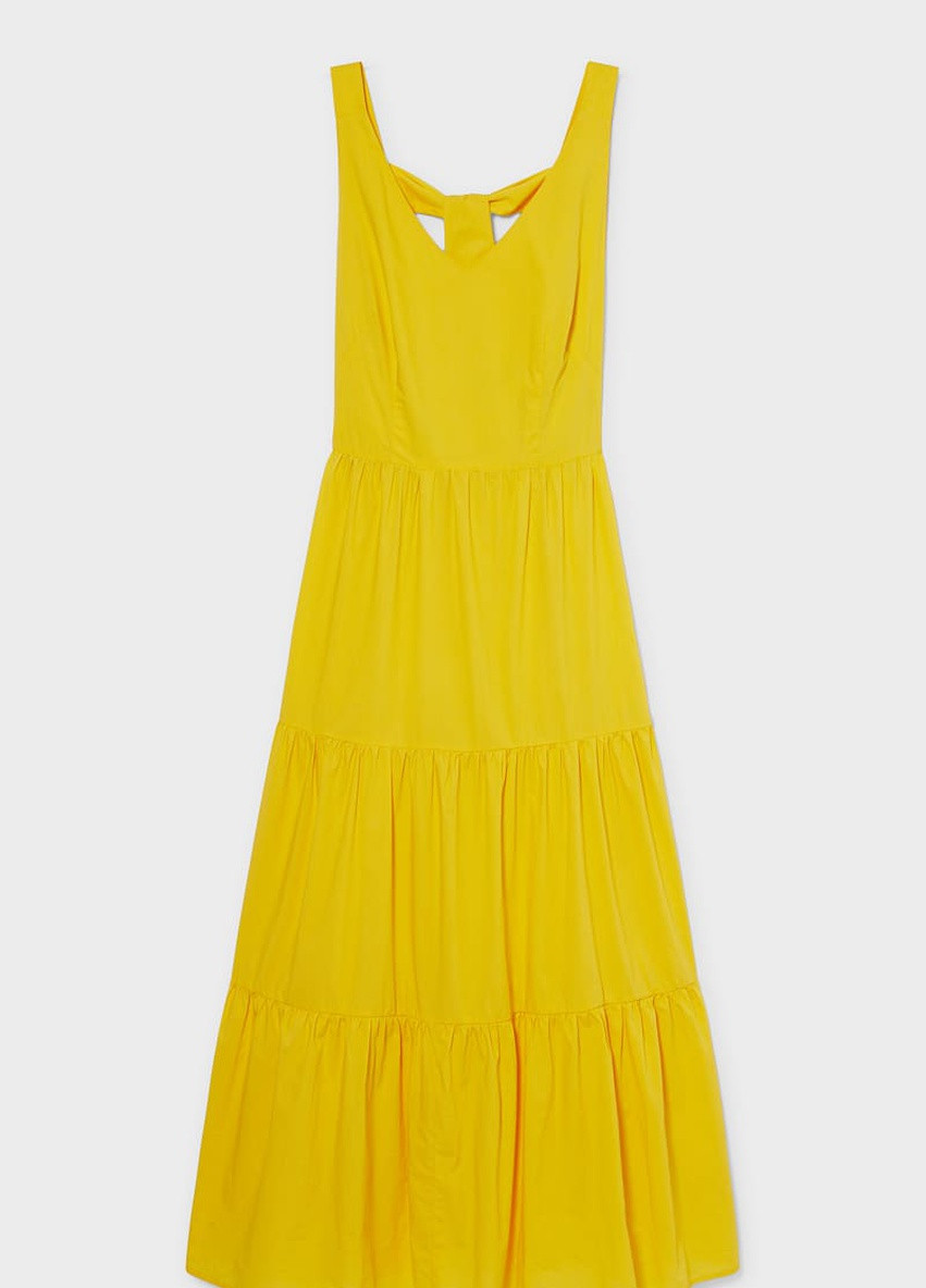 Желтое кэжуал платье C&A однотонное