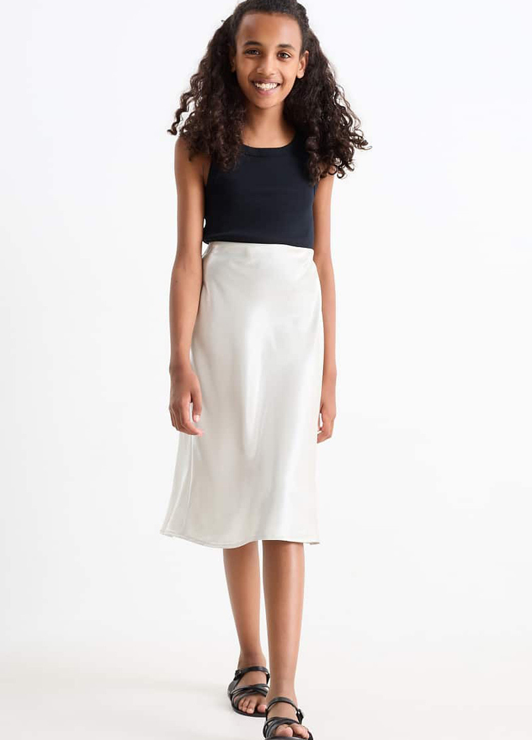 Светло-серая кэжуал однотонная юбка C&A