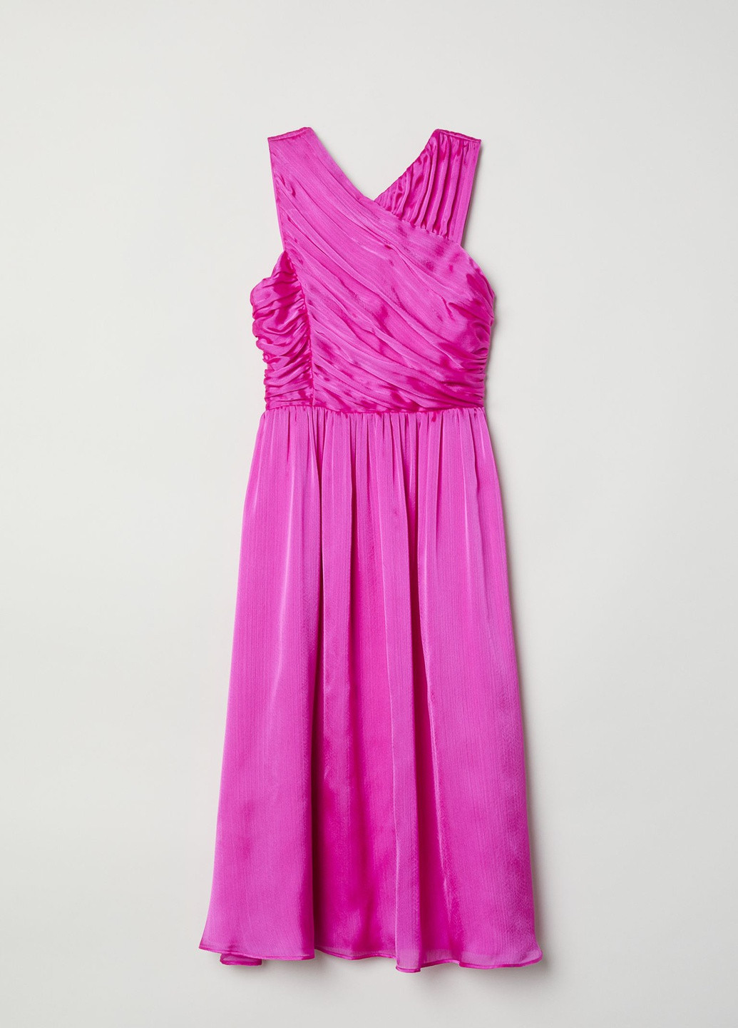 Фуксиновое (цвета Фуксия) праздничный платье с драпировкой H&M однотонное
